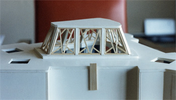 Model for glass ceiling in Pinelawn chapel