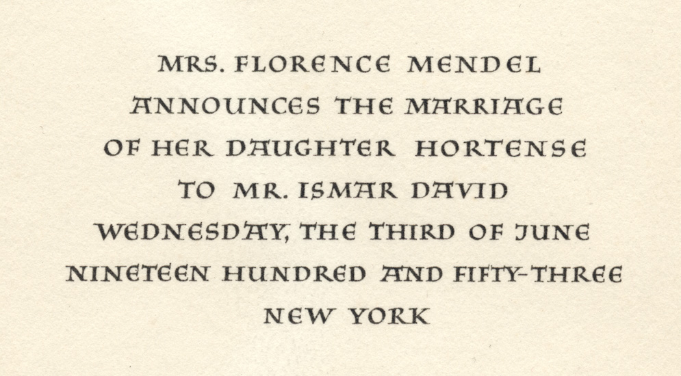 Wedding Announcement Personal wedding announcement 1953