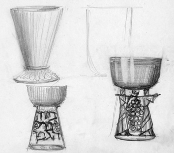 Sketches for an Elijah cup