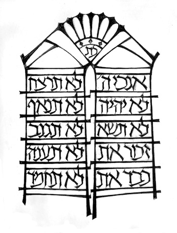 Sketch of Ten Commandments