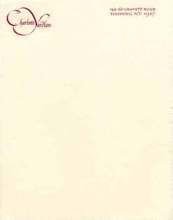 Letterhead for Charlotte Yardlan