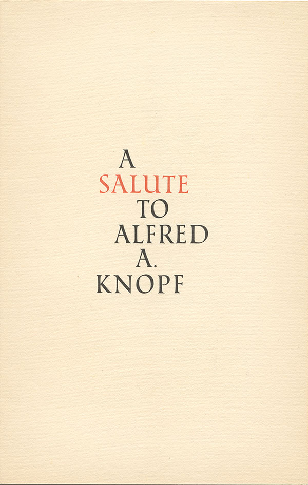 A Salute to Alfred A. Knopf